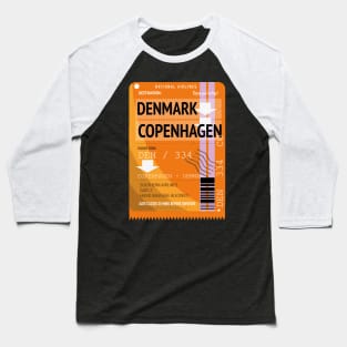 Denmark Copenhagen travel ticket Baseball T-Shirt